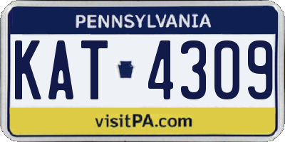 PA license plate KAT4309