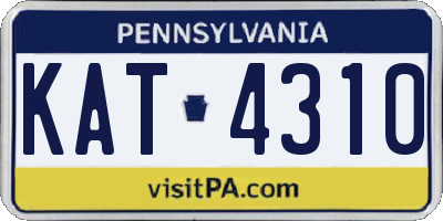 PA license plate KAT4310