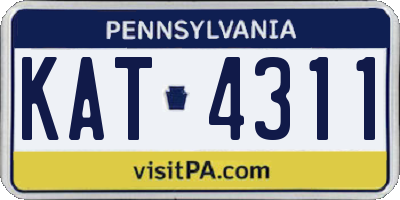 PA license plate KAT4311