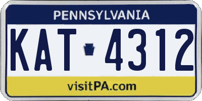 PA license plate KAT4312