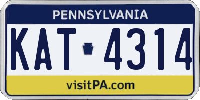 PA license plate KAT4314