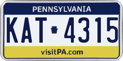 PA license plate KAT4315
