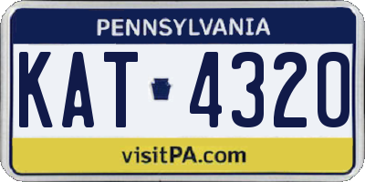 PA license plate KAT4320
