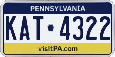 PA license plate KAT4322