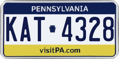 PA license plate KAT4328