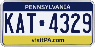 PA license plate KAT4329