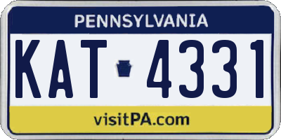 PA license plate KAT4331