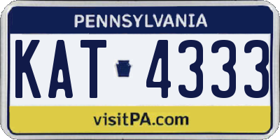 PA license plate KAT4333