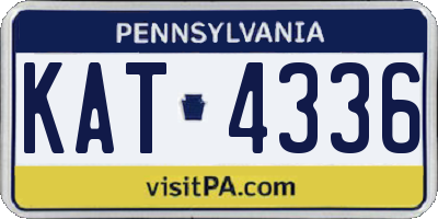 PA license plate KAT4336