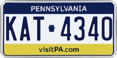 PA license plate KAT4340