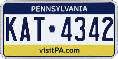 PA license plate KAT4342