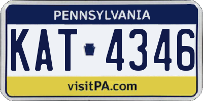 PA license plate KAT4346