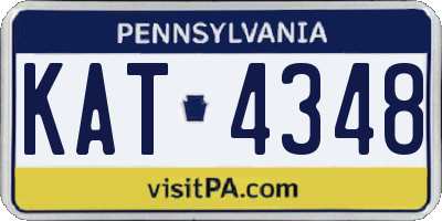 PA license plate KAT4348
