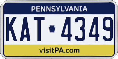 PA license plate KAT4349