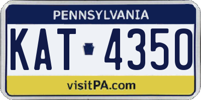 PA license plate KAT4350