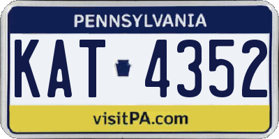 PA license plate KAT4352
