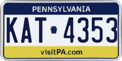 PA license plate KAT4353