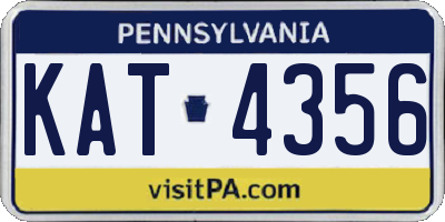 PA license plate KAT4356