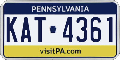 PA license plate KAT4361