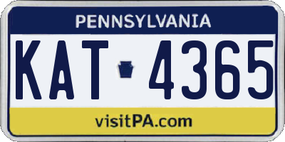 PA license plate KAT4365
