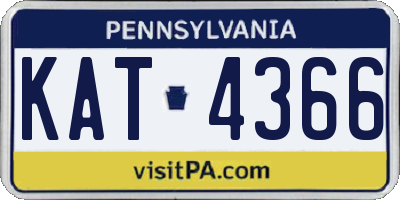 PA license plate KAT4366
