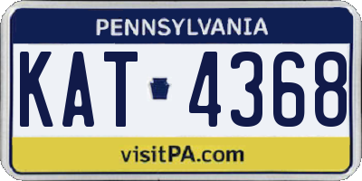 PA license plate KAT4368