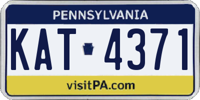 PA license plate KAT4371