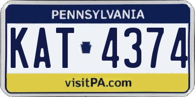 PA license plate KAT4374