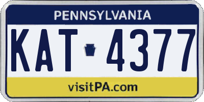 PA license plate KAT4377