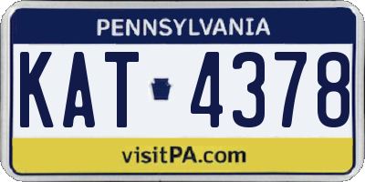 PA license plate KAT4378
