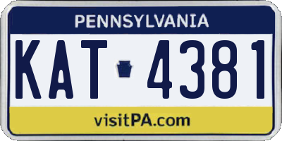 PA license plate KAT4381