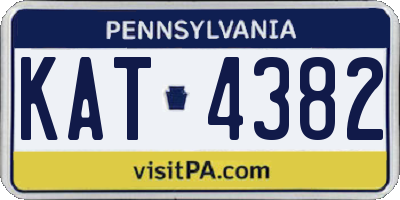 PA license plate KAT4382