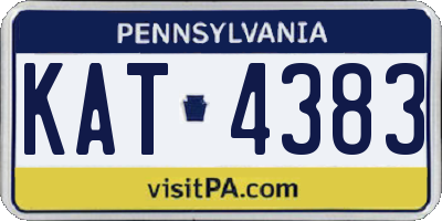 PA license plate KAT4383