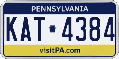 PA license plate KAT4384