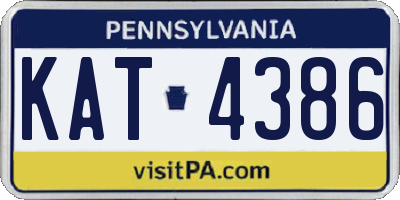PA license plate KAT4386