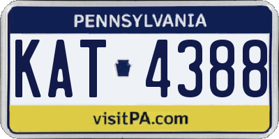 PA license plate KAT4388