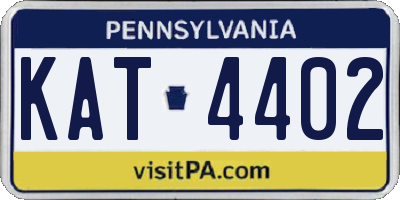 PA license plate KAT4402