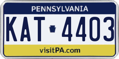 PA license plate KAT4403