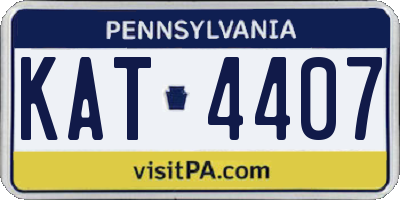 PA license plate KAT4407