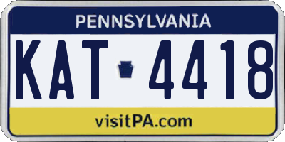 PA license plate KAT4418