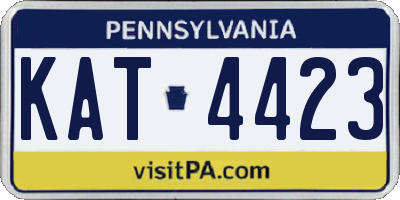 PA license plate KAT4423