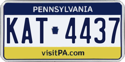 PA license plate KAT4437