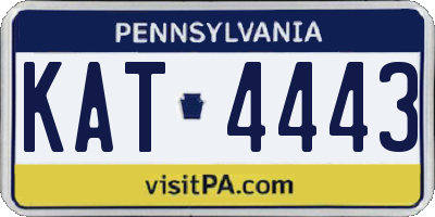 PA license plate KAT4443