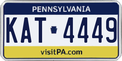 PA license plate KAT4449