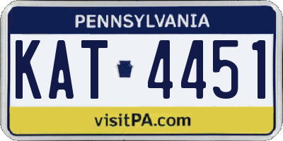 PA license plate KAT4451