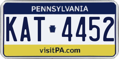 PA license plate KAT4452