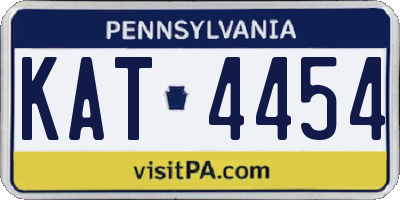 PA license plate KAT4454