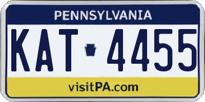 PA license plate KAT4455