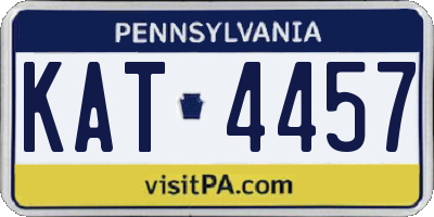 PA license plate KAT4457