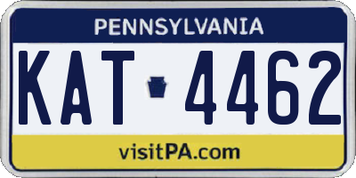 PA license plate KAT4462